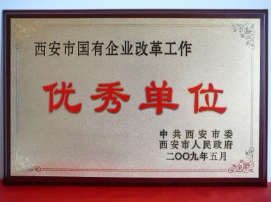 2009年5月，被西安市委、市政府评为西安市国企业改革工作优秀单位